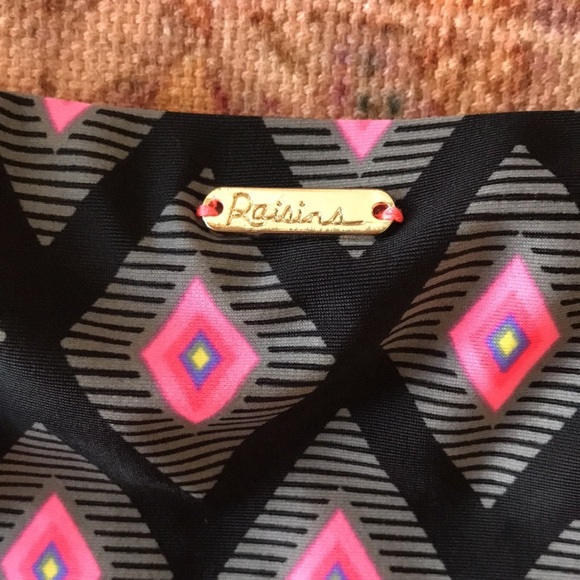 Raisins geometric bikini bottoms pink,black,gray, sz small - Picture 4 of 4